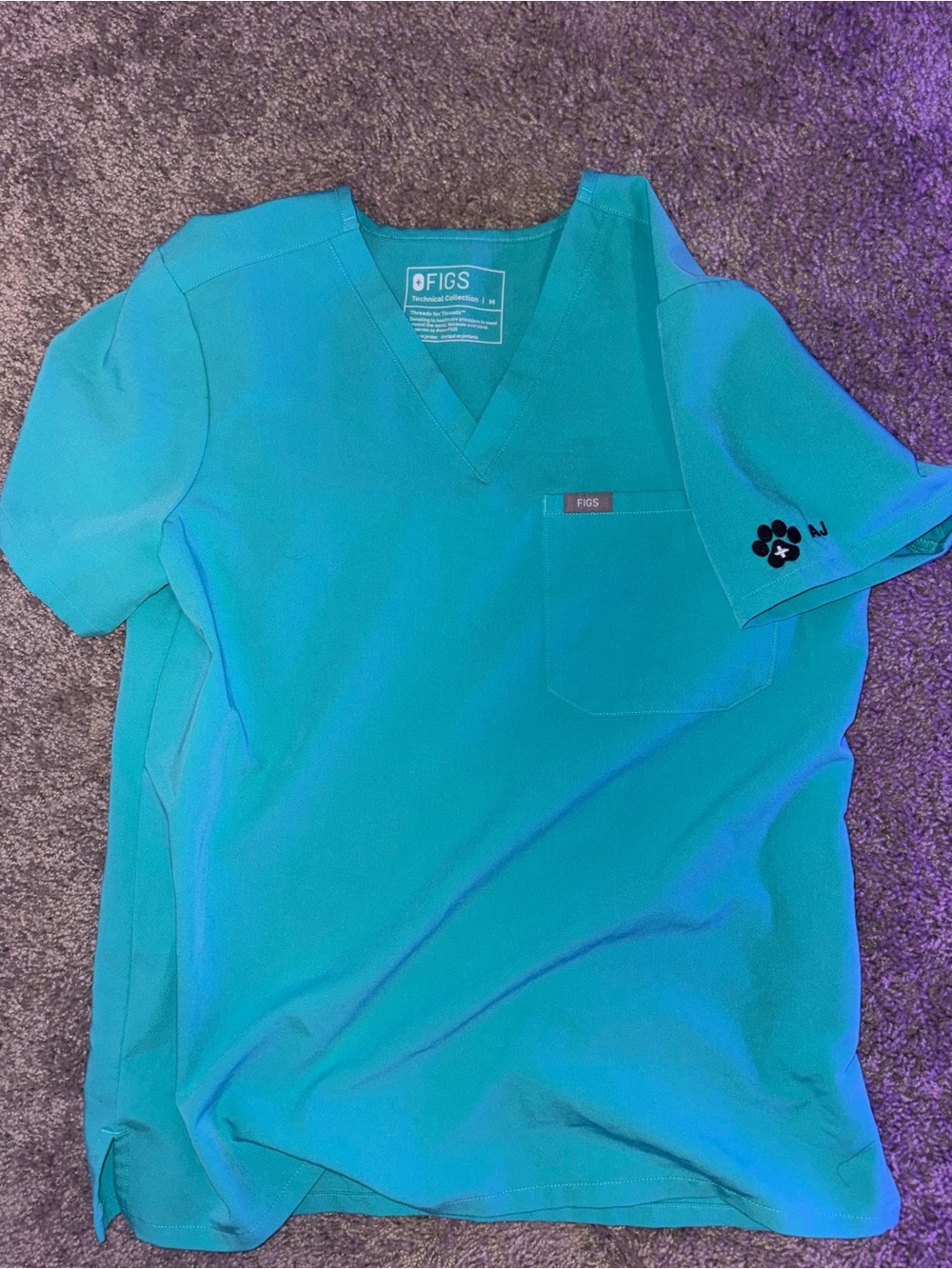 Figs V-Neck Scrub Top in Teal